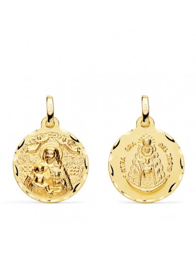 18K MEDALLA ESCAPULARIO VIRGEN DE LA CINTA Y VIRGEN DEL ROCIO 18MM