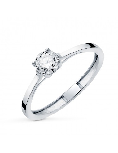 18K SOLITARIO ORO BLANCO 4 GARRAS CON DIAMANTE LABORATORIO 0 50 QTES. G - VS1