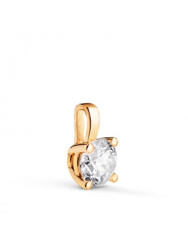 18K COLGANTE ORO AMARILLO DIAMANTE LABORATORIO TALLA BRILLANTE 5MM 0 500 QTES. G-VS1. MEDIDA: 9X5 MM