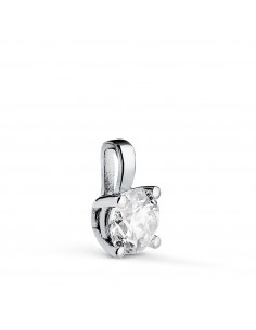 18K COLGANTE ORO BLANCO DIAMANTE LABORATORIO TALLA BRILLANTE 5MM 0 500 QTES. G-VS1. MEDIDA: 9X5 MM