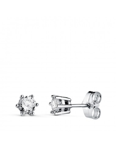 18K PENDIENTES ORO BLANCO DIAMANTES LABORATORIO TALLA BRILLANTE 3 8 MM 0 400 QTS. VS1-G. 4 5X4 5 MM CIERRE PRESION