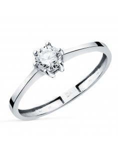 18K SOLITARIO ORO BLANCO 6 GARRAS CON DIAMANTE LABORATORIO 0 300 QTES. G - VS1