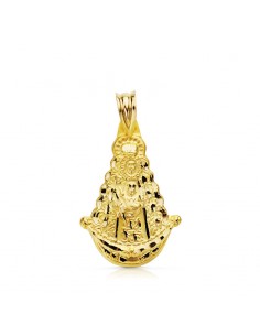 18K VIRGEN DEL ROCIO SILUETA 30 X 20 MM TALLADA