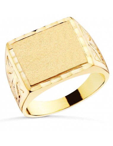 18K SELLO ORO AMARILLO CABALLERO MACIZO TALLADO. ZONA GRABADO 15X13 MM
