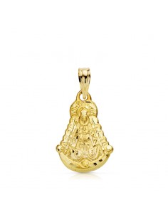 18K VIRGEN DEL ROCIO SILUETA 20 X 15 MM TALLADA