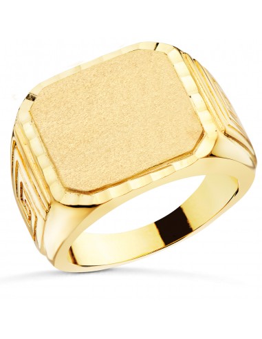 18K SELLO ORO AMARILLO CABALLERO MACIZO TALLADO ZONA GRABADO 18X17 MM