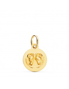 18K MEDALLA ORO AMARILLO HOROSCOPO ORO AMARILLO ORO AMARILLO ARIES MATIZADA 13 MM