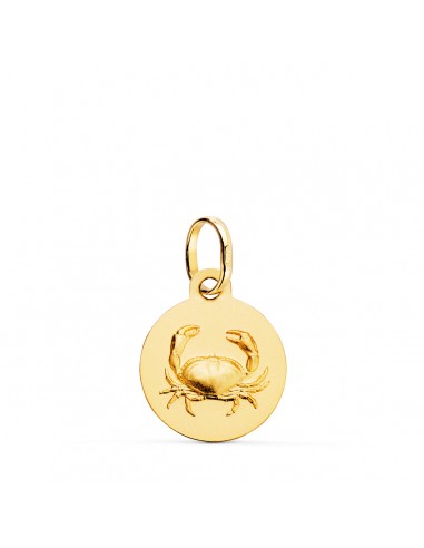 18K MEDALLA ORO AMARILLO HOROSCOPO ORO AMARILLO ORO AMARILLO CANCER MATIZADA 13 MM