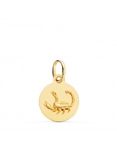 18K MEDALLA ORO AMARILLO HOROSCOPO ORO AMARILLO ORO AMARILLO ESCORPIO MATIZADA 13 MM