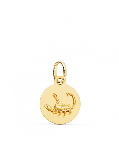 18K MEDALLA ORO AMARILLO HOROSCOPO ORO AMARILLO ORO AMARILLO ESCORPIO MATIZADA 13 MM