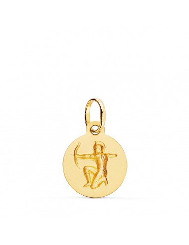 18K MEDALLA ORO AMARILLO HOROSCOPO ORO AMARILLO ORO AMARILLO SAGITARIO MATIZADA 13 MM