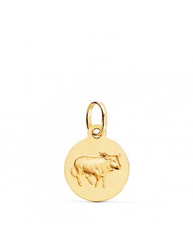 18K MEDALLA ORO AMARILLO HOROSCOPO ORO AMARILLO ORO AMARILLO TAURO MATIZADA 13 MM