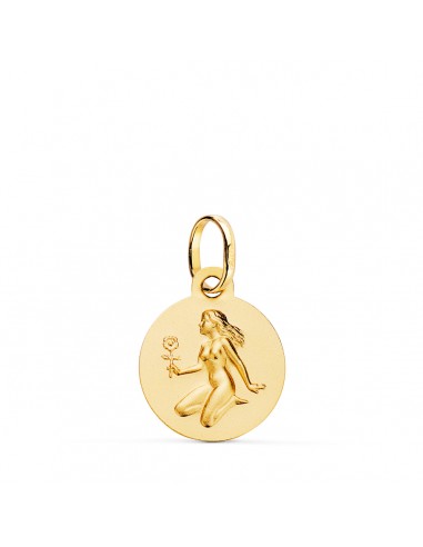 18K MEDALLA ORO AMARILLO HOROSCOPO ORO AMARILLO ORO AMARILLO VIRGO MATIZADA 13 MM