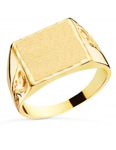 18K SELLO ORO AMARILLO CABALLERO MACIZO TALLADO ZONA GRABADO: 15X14 MM