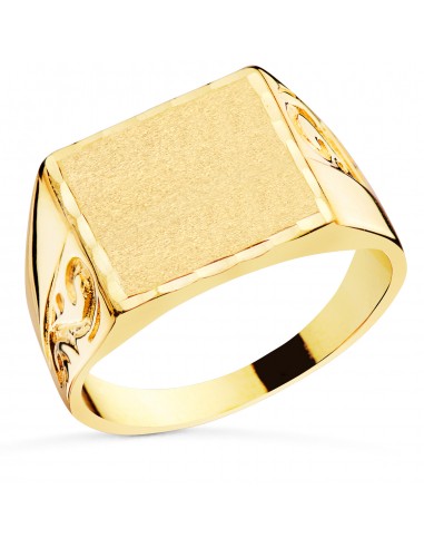 18K SELLO ORO AMARILLO CABALLERO MACIZO TALLADO ZONA GRABADO: 15X14 MM