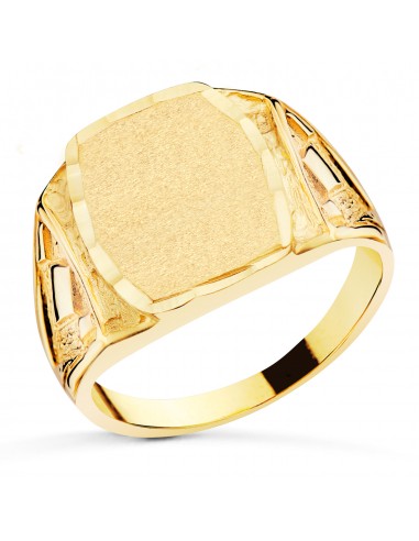 18K SELLO ORO AMARILLO CABALLERO MACIZO TALLADO ZONA GRABADO: 15X12 MM