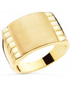 18K SELLO ORO AMARILLO CABALLERO MACIZO TALLADOZONA GRABADO 15X15 MM