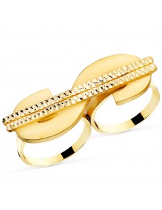 18K SELLO ORO AMARILLO SIMBOLO DOLAR TALLADO DOS CUERPOS 50X17 MM