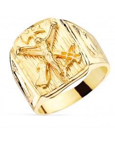 18K SELLO ORO AMARILLO MACIZO CON CRISTO DE LA LEGION. ANCHO CABEZA 21X17 MM