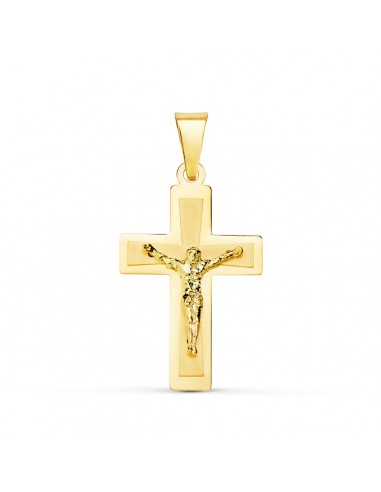 18K CRUZ ORO AMARILLO BRILLO CON CRISTO 25X17 MM