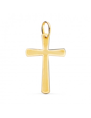 18K CRUZ ORO AMARILLO BRILLO Y MATE SIN CRISTO 25X16 MM