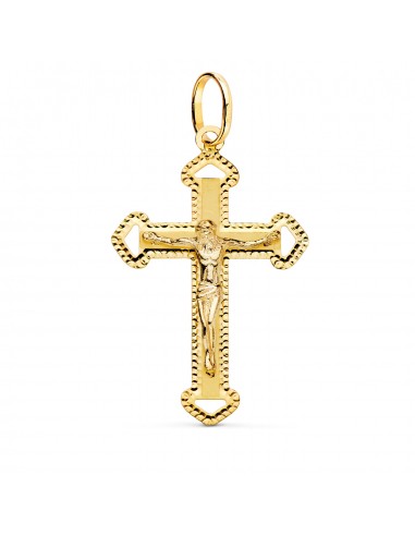 18K CRUZ ORO AMARILLO CON CRISTO TALLADA 35X22 MM