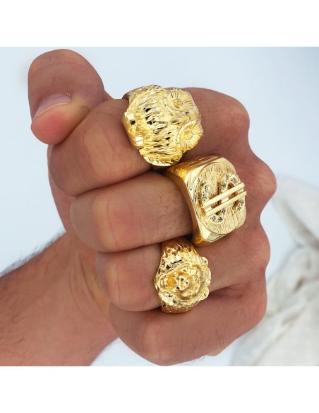 18k SELLO ORO AMARILLO MACIZO DOLLAR CON CIRCONITAS. ANCHO 22 X 20 MM