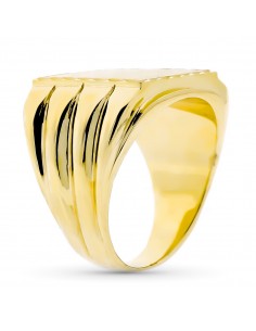18K SELLO ORO AMARILO CABALLERO MATE BRILLO Y TALLADO ZONA DE GRABACION 17X17 MM 2