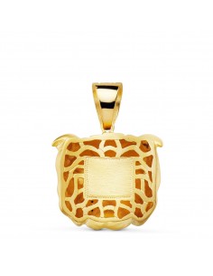 18K COLGANTE ORO AMARILLO CABEZA BULLDOG INGLES TALLADA. 27 X 31 MM 2