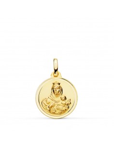 18K MEDALLA ORO AMARILLO VIRGEN DEL CARMEN BISEL 16 MM