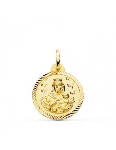 18K MEDALLA ORO AMARILLO VIRGEN DEL CARMEN HELICE 20 MM
