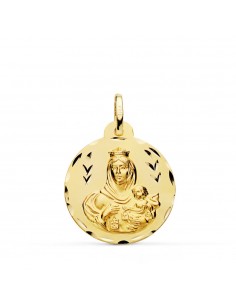 18K MEDALLA ORO AMARILLO TALLADA VIRGEN DEL CARMEN ORO AMARILLO 22 MM