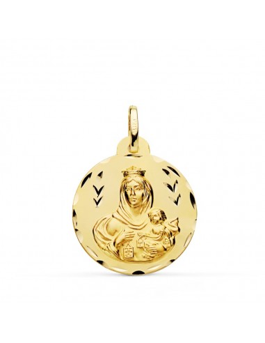 18K MEDALLA ORO AMARILLO TALLADA VIRGEN DEL CARMEN ORO AMARILLO 22 MM