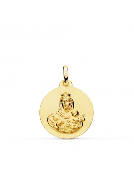 18K MEDALLA VIRGEN DEL CARMEN LISA 18MM