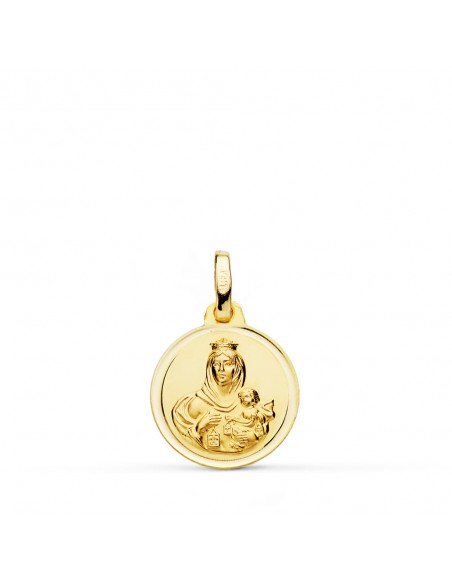 18K MEDALLA VIRGEN DEL CARMEN BISEL 14 MM