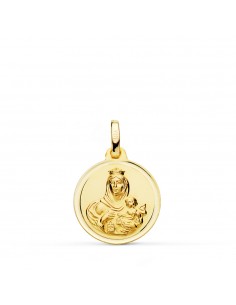 18K MEDALLA VIRGEN DEL CARMEN BISEL 16 MM