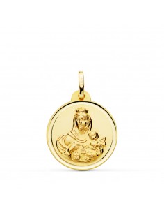 18K MEDALLA VIRGEN DEL CARMEN BISEL 20 MM