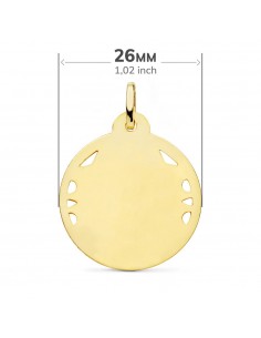 18K MEDALLA VIRGEN DEL CARMEN CALADA HÉLICE 26 MM 2