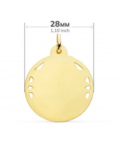 18K MEDALLA VIRGEN DEL CARMEN CALADA HÉLICE 28 MM 2