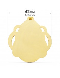 18K MEDALLA VIRGEN DEL CARMEN PANDERETA CALADA 42 MM 2