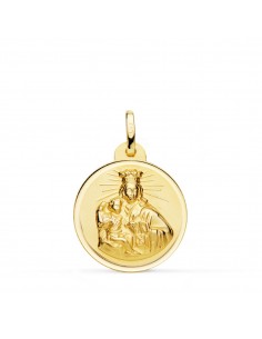 18K MEDALLA ORO AMARILLO VIRGEN MARIA DEL CARMEN 24 MM
