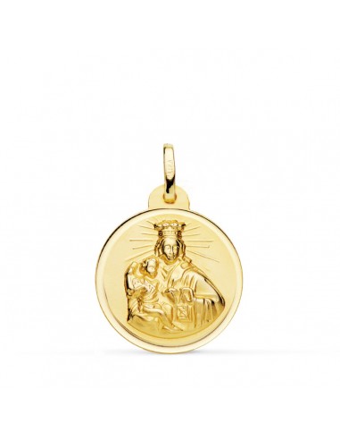 18K MEDALLA ORO AMARILLO VIRGEN MARIA DEL CARMEN 24 MM