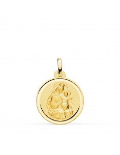 18K MEDALLA ORO AMARILLO VIRGEN MARIA DEL CARMEN BISEL 18 MM