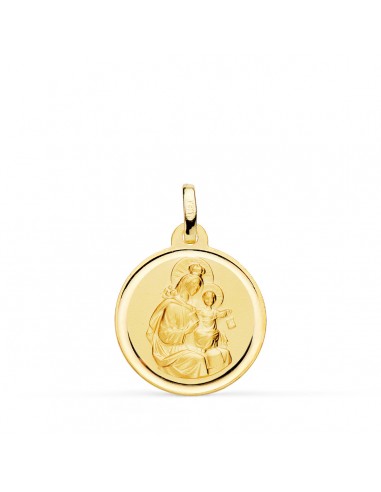 18K MEDALLA ORO AMARILLO VIRGEN MARIA DEL CARMEN BISEL 18 MM