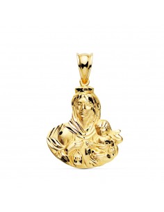 18K MEDALLA SILUETA VIRGEN DEL CARMEN ORO AMARILLO 24X22 MM