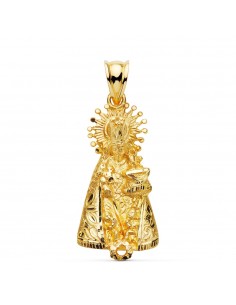 18K MEDALLA ORO AMARILLO VIRGEN DE LOS DESAMPARADOS SILUETA. 31X15 MM