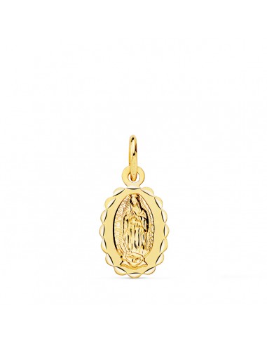 18K MEDALLA ORO AMARILLO VIRGEN DE GUADALUPE OVAL TALLA CLASICA 12 X 9 MM