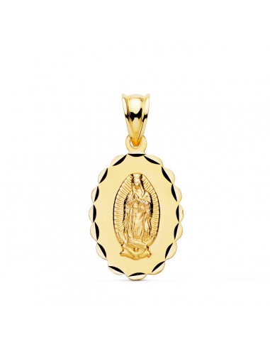 18K MEDALLA ORO AMARILLO VIRGEN DE GUADALUPE TALLA CLASICA OVAL 21X15 MM