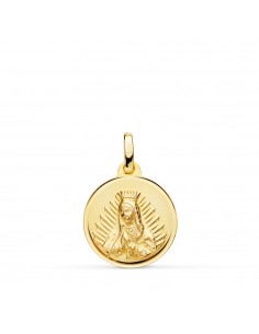 18K MEDALLA ORO AMARILLO VIRGEN GUADALUPE BISEL 16 MM