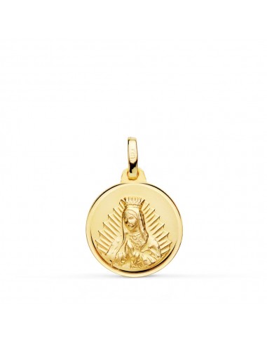 18K MEDALLA ORO AMARILLO VIRGEN GUADALUPE BISEL 16 MM